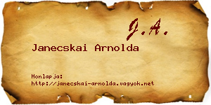 Janecskai Arnolda névjegykártya